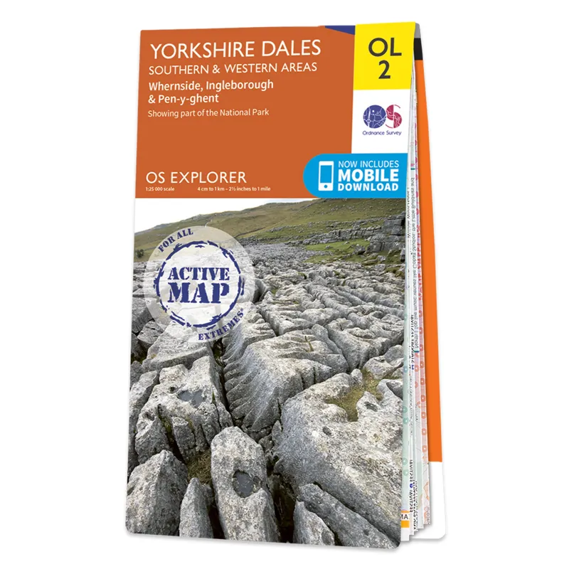 OS Active Map OL2 - Yorkshire Dales - Southern and Western areas